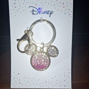 Disney Sparkling Pink and Silver Keychain